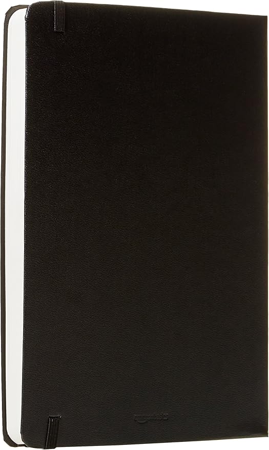 Amazon Basics Daily Planner and Journal, Hard Cover, 5.8" x 8.25", Black