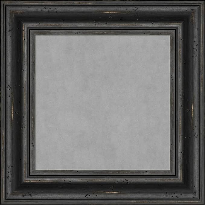 Amanti Art Black Framed Magnetic Board 17x17 X-Small Vision Board for use with Magnets, 100% Metal Sheet to Display Items as Office Decor or for Home Organization in mudroom, Kitchen or Kids Room