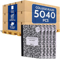 EPI 5040 Pack (Pallet) College Ruled Composition Notebook Bulk, 200 pages (100 Sheets), 9-3/4 x 7-1/2, Black Marble, Bulk School Supplies, Heavy Duty, Durable Office Notebooks, Sturdy Sewn Binding