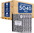 EPI 5040 Pack (Pallet) College Ruled Composition Notebook Bulk, 200 pages (100 Sheets), 9-3/4 x 7-1/2, Black Marble, Bulk School Supplies, Heavy Duty, Durable Office Notebooks, Sturdy Sewn Binding