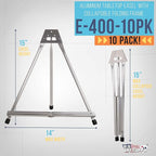 U.S. Art Supply 15" High Aluminum Tabletop Display Easel for Painting (10 Pack), Adjustable Folding Stand - Portable Art Easel for Displaying Canvas, Whiteboards, Posters, Signs, Pictures, Paintings