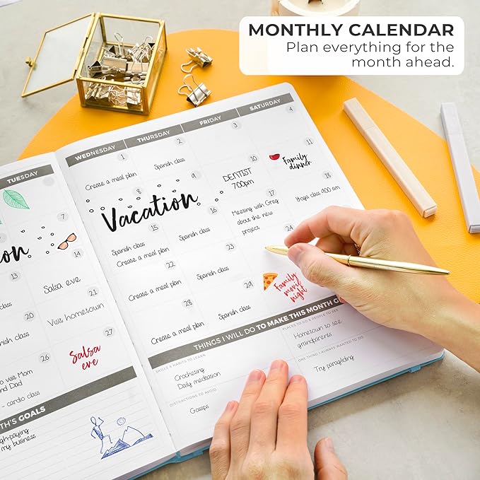 Clever Fox Planner PRO – Weekly & Monthly Life Planner to Increase Productivity, Time Management and Hit Your Goals, 8.5x11″ (Blue)