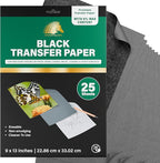 MyArtscape Graphite Transfer Paper - 9" x 13" - 25 Sheets - Waxed Carbon Paper for Tracing (Black)