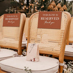 ChissNook Reserved Seating Chair Signs, This Row Is Reserved Pew Cloths Seating Placeholder for Church Pews, Fall Terracotta Wedding Decorations for Reception Parties Event (Burnt Orange, 4 PCS)