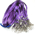 Beebel Purple Lanyards 100 Pcs Lanyard for Id Badges Flat Lanyard with Badge Clip with J-Hook (Purple)