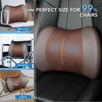 Lofty Aim Lumbar Support Pillow for Car, Memory Foam Lumbar Pillow for Lower Back Pain Relief - Back Cushion for Driving, Chair Support for Car-Office Chair, Wheelchair - Brown