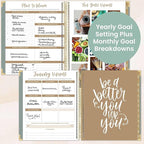 bloom daily planners 2026 Hardcover Calendar Year Goal & Vision Planner (January to December) - Monthly & Weekly Agenda Organizer - 7.5" x 9" - Green Linen
