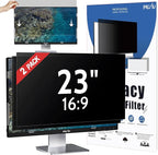 Peslv [2 Pack] 23 Inch Privacy Screen for Computer Monitor 16:9 Aspect Ratio, Eye Protection Anti Blue Light Glare Shield, 23inch Removable Black Blackout Anti Spy Desktop Security Private Filter