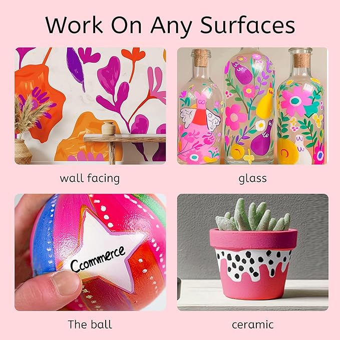 BIGTHUMB 3 Pcs Pink Jumbo Permanent Markers: 15mm Wide Tip Thick Acrylic Paint Pen Large Calligraphy Marker for Rock Painting, Poster, Sign, Canvas, Glass, Wood, Ceramic