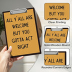 APIILVPQ Retro Clipboard，Welcome Clipboards with Low Profile Clip for Office School Use, Vintage Wooden Clip Boards for Nurses Teachers Students - A06