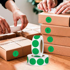 Green 1 Inch Round Color Coding Dot Labels, 10 Rolls 10000 Dot Stickers in Dispenser Box - Permanent Adhesion, Vibrant Colors, Highly Visible