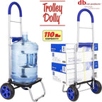 dbest products Trolley Dolly Blue Foldable Shopping cart for Groceries with Wheels and Removable Bag and Rolling Personal Handtruck, Standard