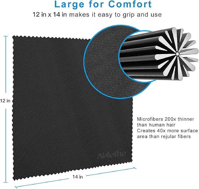 10 Pack Microfiber Cleaning Cloth for Glasses Large, Eye Glass Clean Cloths for Cleaning Lenses, Glasses, Screens, Cameras, Cell Phone, Eyeglasses, LCD TV Screens, Tablets …