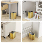 Cesun Small Bathroom Trash Can 2.1 Gallon Wastebasket, Modern Metal Garbage Can Office Waste Basket, Gold Stainless Steel Trash Bin for Bedroom, Home Office, Toilet, rv, Near Desk, Under Sink