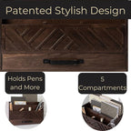 BLU MONACO | Wooden Mail Organizer with Drawer and Compartments | Mail Sorter Organizer Countertop for Desk Entryway | Outgoing Mail Holder Wood Desktop File Storage