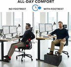 XYRONICA Foot Rest for Under Desk at Work, Comfortable Office Footrest, Ergonomic Foot Stool for Long Sitting with Curved Design Relieves Leg Pressure (Dark Gray)