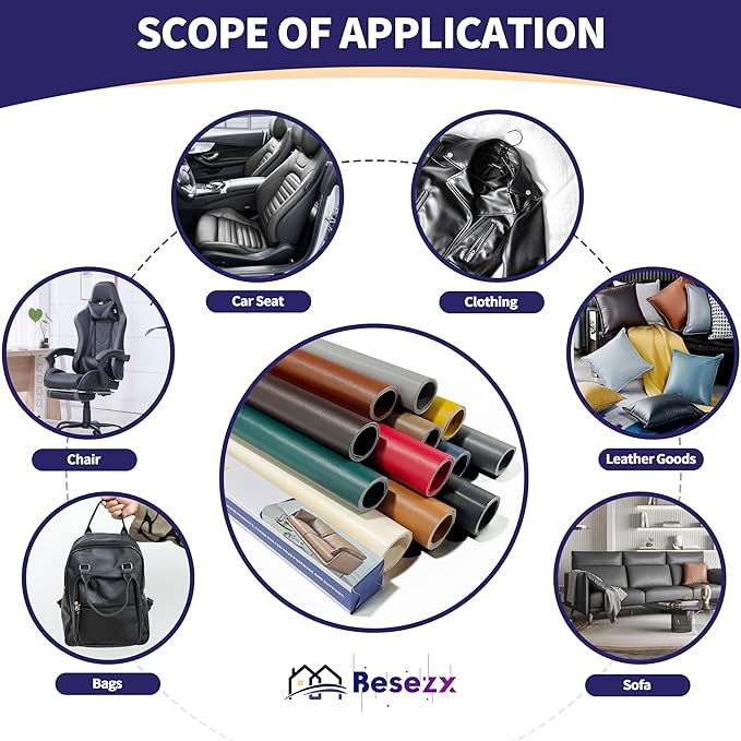 Besezx Leather Repair Patch Tape Kit, Self Adhesive Leather Repair for Furniture, Couch, Sofa, Car Seats,Office Chair,Vinyl Repair Kit.30inx16in