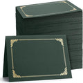 Fainne 120 Packs Certificate Holders Bulk, Diploma Covers Gold Foil Border, Document Covers for Letter Size 8.5x11 Award Certificates, Cardstock, Document Papers, Paper Card Stock(Green)