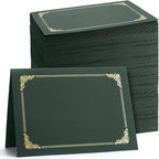 Fainne 120 Packs Certificate Holders Bulk, Diploma Covers Gold Foil Border, Document Covers for Letter Size 8.5x11 Award Certificates, Cardstock, Document Papers, Paper Card Stock(Green)