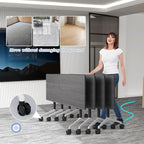 WYMHYZ Conference Table Flip Top Mobile Conference Room Tables,Folding Conference Table with Wheels,Large Meeting Training Seminar Table Saving Space for Office Classroom(6C,55.1'')