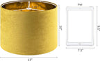 GO&SO Yellow Velvet Drum Lamp Shade Set of 2 Medium 13" Top x 13" Bottom x 10" High(Spider) Modern Lamp Shades For Table Lamps & Bedside Lamp Replacement Lampshade, Hand Crafted, Required Assembly