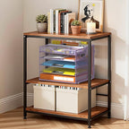 Docnest 5 Tier Letter Tray with Hanging File Organizer-Mesh Desk Organizer-Desktop Storage Box Built in Pen Holder and Handles, File Folder Holder for Mail Documents Office Supplies-Purple
