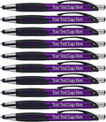 Personalized Pens With Custom Logo or Text-350 Pack Bulk-for Businesses, Parties, and Events, 2 in 1 Ballpoint Pen & Capacitive Stylus for Touchscreen Devices, Click Action, Black Ink, Purple