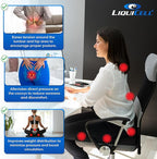 ERGO21 LiquiCell Coccyx Seat Cushion, Aid for Tailbone Pain Relief, Sciatica Pain, Back Support | Donut Like Butt Pillow for Long Hours Sitting at Home/Office Chair (20" W x 18" L x 2.5" H)
