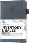 Clever Fox Inventory & Sales Log Book for Small Business – Inventory Ledger Book, Inventory Notebook, Order Tracker Book for Purchases, Sales & Reorders – Undated, Hardcover, A5, Silver Black