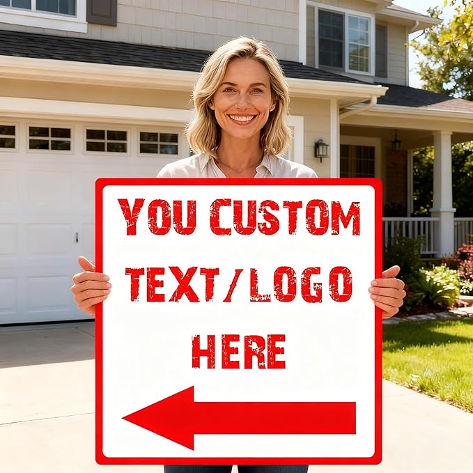 Custom Square Right Arrow Signs - 14 * 14 inches - 0.04-inch thickness, non-deformable, for supermarkets and scenic spots