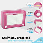 3" X 5" Index Card Case Holds 100 Cards Includes Business Card/Index Holder and 5 Tab Dividers Comes in Assorted Color – (Pack of 12) By (Emraw)