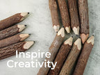 BSIRI Black 3 Inch Wood of 12 in Pack Tree Bark Pencil Favors in Wooden Rustic Twig Pencils Unique Camping Gifts Decorations Party Supplies Novelty Gifts Natural Kid