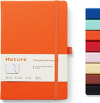 Heture Hardcover Notebooks, A5 Lined Journals Notebook for Writing 160 Pages, 8.2 x 5.5 inch, Classic Ruled Notebooks for College/Work/Travel (Orange, 1 Pack)