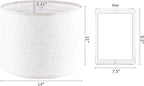 Oatmeal linen Textured Lamp Shades Set of 2 Medium Drum Lampshade 14``Top x 14``Bottom x 11``High(Spider) Farmhouse Lampshade for Table Lamp & Bedside Lamp - Replacement Lampshade