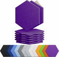 Amantech 12 Pack Acoustic Panels Self Adhesive Sound Proof Foam, High Density Sound Acoustic Panel, 12X10.23X0.4 Inch Hexagon Panels in Home, Office, Reccording Room, Studio,and more(Violet)
