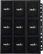Vault X 9 Pocket Sideloading Pages for 3 Ring Binder, Double-Sided A4 Sideloaders, Storage for Collectible Card Games, Sports, TCG (Black, 50 Pack)