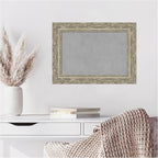 Amanti Art Silver Framed Magnetic Board 16x22 Small Vision Board for use with Magnets, 100% Metal Sheet to Display Items as Office Decor or for Home Organization in mudroom, Kitchen or Kids Room