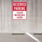 SmartSign 30 x 24 inch Custom “Reserved Parking” Metal Sign - Add Text, 80 mil Aluminum, 3M Laminated Engineer Grade Reflective Material, Red and White, Made in USA
