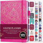 Legend Planner – Weekly & Monthly Life Planner to Hit Your Goals & Live Happier. Organizer Notebook & Productivity Journal. A5 (Hot Pink)
