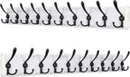 SKOLOO Rustic Large Wall Mounted Coat Rack-38.6'' Long Coat Rack for Wall, Pine Solid Wood Coat Rack Hook, Farmhouse Coat Hanger Wall Mount for Hanging Jacket Coat Hat, Pack of 2