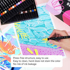 Arrtx Acrylic Paint Markers 64 Colors, Dual Tip Acrylic Paint Pens with Fine Tip and Brush Tip, Art Supplies for Rock Painting, Wood, Ceramic, Fabric, Glass, Card Making, DIY Crafts