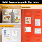 VAIIGO 20Packs Magnetic Sign Holder 8.5x11 for Fridge & Metal Surfaces - Magnetic Frames with File/Paper/Document Holder - Photos/Pictures/Posters Frame for Commercial Offices/Stores (Silver)