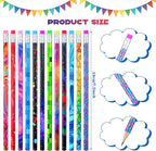 Chinco Wooden Pencil with Eraser for Kids Colorful Pencils Bulk Writing Fun Assorted Novelty Kids Fun School Supplies for Classroom Gifts Teacher Student School Supplies