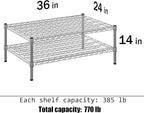 Regal Altair 24" Deep x 36" Wide x 14" Height Wire Shelving Kit | 2-Tier | NSF Commercial Storage Rack Unit
