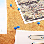 WILLBOND 500 Pack Map Push Pins Map Tacks Small Round Head Push Pins Thumb Tacks for Travel Picture Photo Bulletin Board Wall DIY Craft School Office Home(Blue,1/8 Inch)