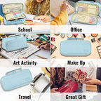 JOINPRO Pencil Case, Large Capacity Pencil Case Organizer; Double Zipper Storage Bag; Big Pencil Pouch for College School Office Teen Girl Boy Men Women Adult