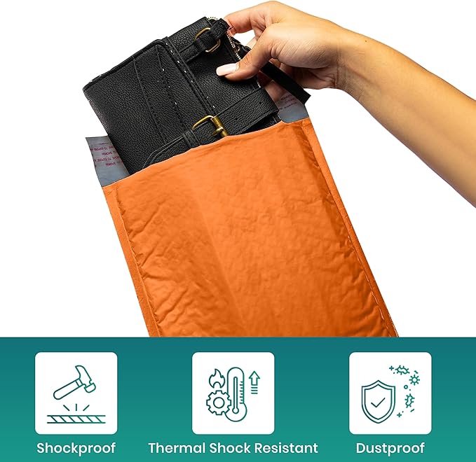 Levex - #2 8.5" x 12" [5 Pack] Orange Poly Bubble Mailers, Padded Envelope Mailers, Packing Envelope & Mailing Bags for Shipping