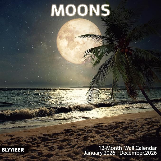 2026 Wall Calendar, MOONS Wall Calendars,2026 Monthly Calendars, Beautiful luna Picture, Thick Glossy Paper, Organizing & Planning