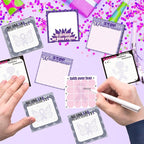 Lovarywow Domestic Violence Awareness Sticky Notes Gifts, 9 Pack Domestic Violence Prevention Month Notepads 3x3 Inch, Purple Ribbon Post Memo Pads Office School Supplies for Men Women (450 Sheets)