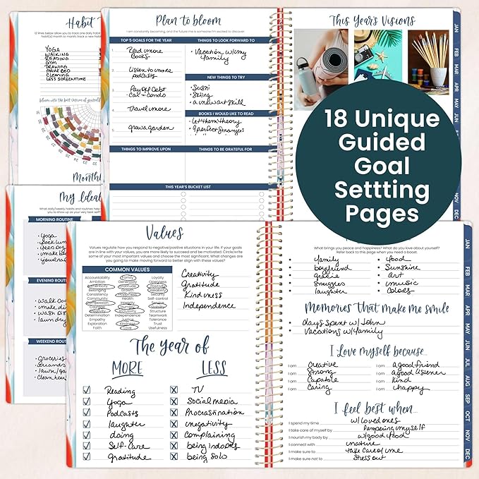 bloom daily planners 2026 Planner (January to December) - 8.5” x 11” Weekly & Monthly Dated Agenda Organizer Book with Stickers & Tabs - Flexible Soft Cover - Brilliant Brushstrokes